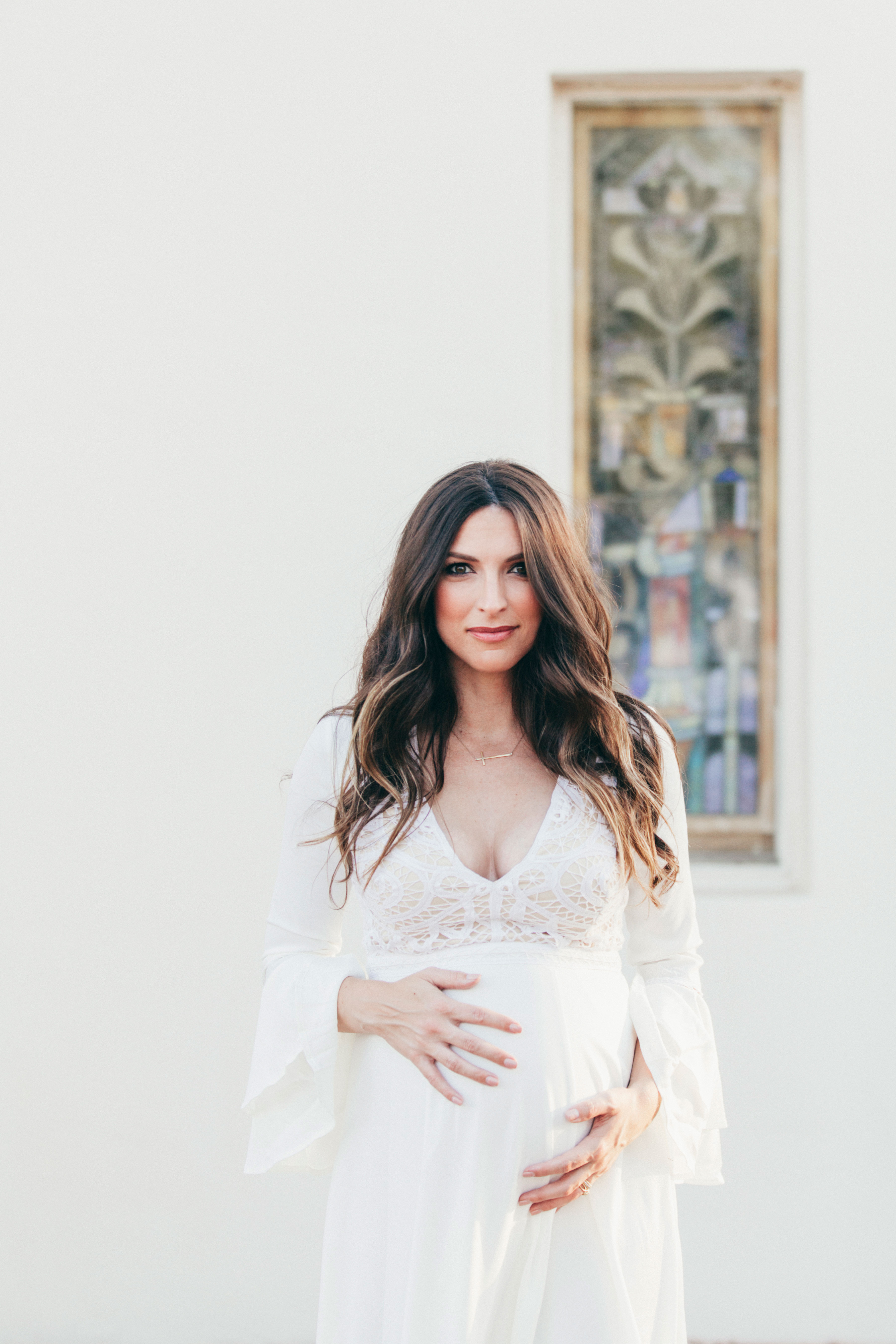 Beautiful Bohemian Maternity Session at Old Town Mission Scottsdale with Kate Nelle Photography 
